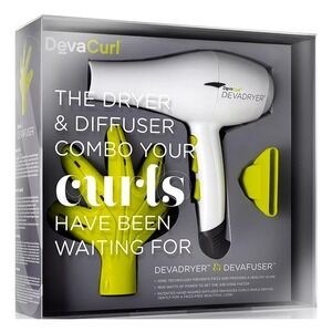 DevaCurl DevaDryer & DevaFuser Hair Dryer Set Unisex OS White Green 1600W Ionic